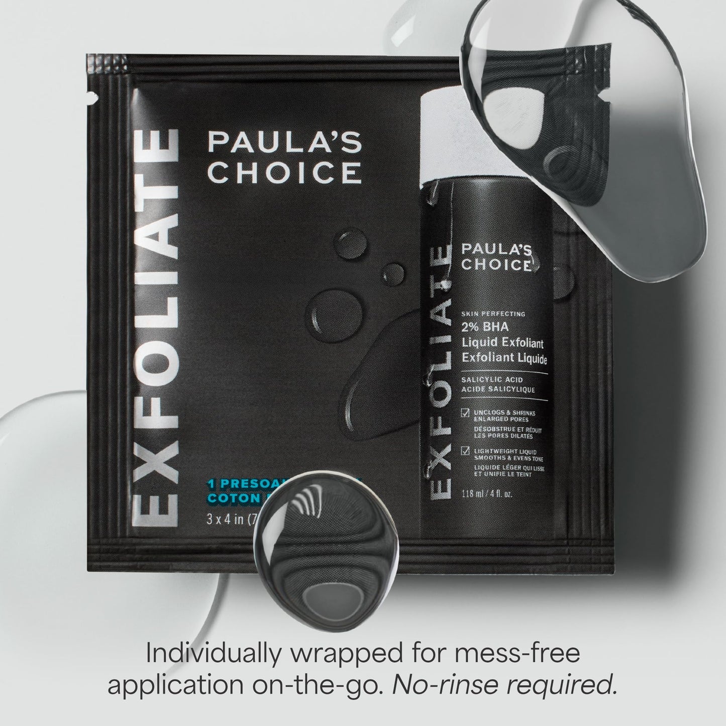 Paula's Choice Skin Perfecting 2% BHA Liquid Exfoliant Pads (10 ct) – Travel-Friendly