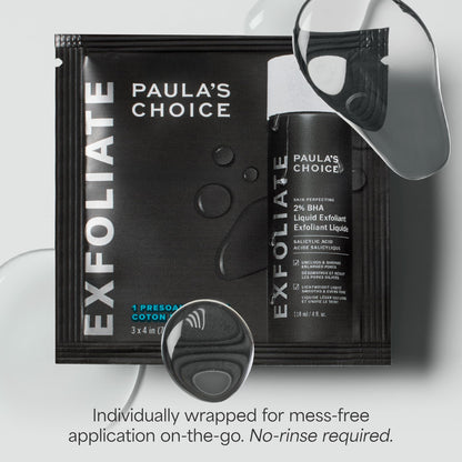 Paula's Choice Skin Perfecting 2% BHA Liquid Exfoliant Pads (10 ct) – Travel-Friendly