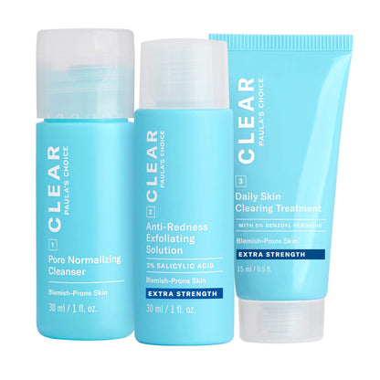 Paula's Choice CLEAR Extra Strength Acne Travel Kit — 2% Salicylic Acid & 5% Benzoyl Peroxide, Two-Week Trial Size
