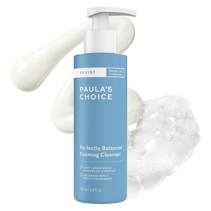 Paula's Choice RESIST Perfectly Balanced Foaming Facial Cleanser – Hyaluronic Acid & Aloe, Fragrance-Free