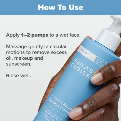 Paula's Choice RESIST Perfectly Balanced Foaming Facial Cleanser – Hyaluronic Acid & Aloe, Fragrance-Free