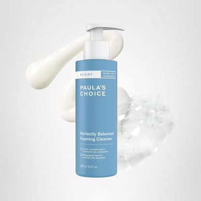 Paula's Choice RESIST Perfectly Balanced Foaming Facial Cleanser – Hyaluronic Acid & Aloe, Fragrance-Free