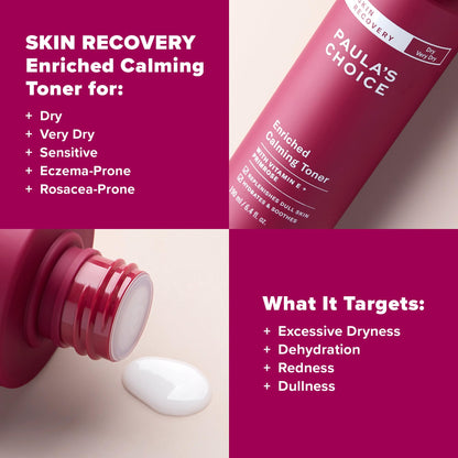 Paula's Choice Skin Recovery Calming Toner – Hydrating Face Toner with Hyaluronic Acid & Vitamin E, Fragrance Free | 6.4 oz
