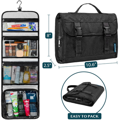 PAVILIA Travel Hanging Toiletry Bag – Extra Large, Waterproof Organizer
