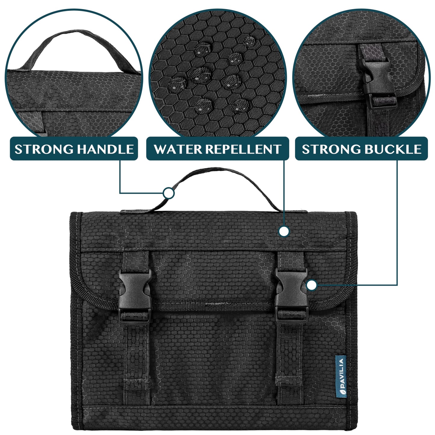 PAVILIA Travel Hanging Toiletry Bag – Extra Large, Waterproof Organizer