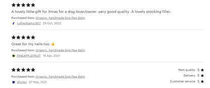 Organic, handmade Dog Paw Balm