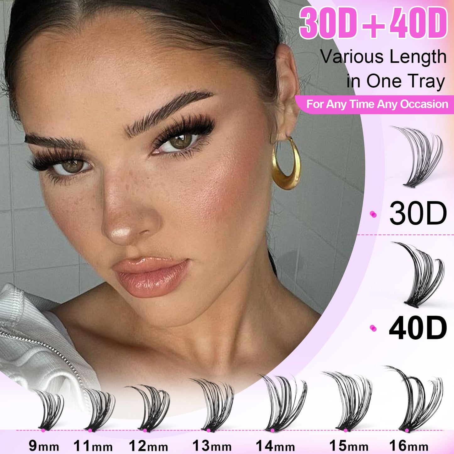 Pawotence Lash Extension Kit DIY 280pcs Clusters 30D/40D with Bond, Seal, Remover & Tweezers