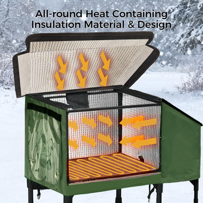 PAWPROVED Heated Cat House for Outside – Weatherproof Winter Shelter
