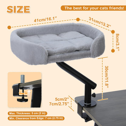 PAWZ Road Cat Desk Bed — 360° Rotating, Adjustable Desk Hammock for Indoor Cats