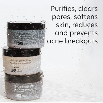 PCA SKIN Blemish Control Acne Cleanser Bar – 2% Salicylic Acid, Face & Body Wash, 3.2 fl oz