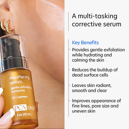 PCA SKIN Resurfacing Serum - Gentle Exfoliating Facial Corrective with Lactic & Glycolic Acid (1 fl oz)