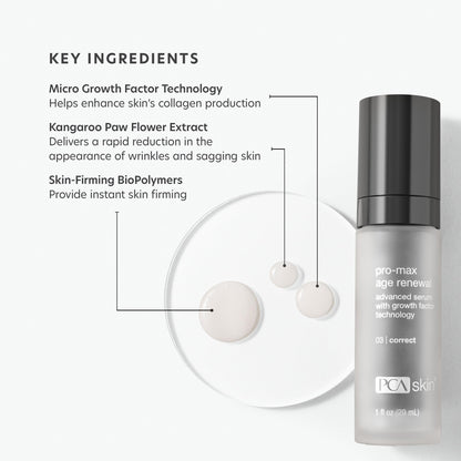 PCA SKIN Pro Max Age Renewal Anti Aging Serum – Lift, Firm & Plump Skin on Face & Neck | 1 oz Pump