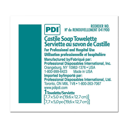 PDI Castile Soap Towelette – Premoistened Facial Cleansing Wipe with Coconut Oil | Travel Pack, 300 Total