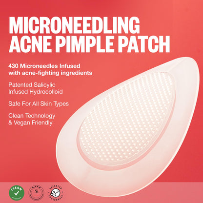 PEACE OUT Early Stage Acne Dots | Hydrocolloid Patches with Dissolving Microneedles & Salicylic Acid, 8 Count
