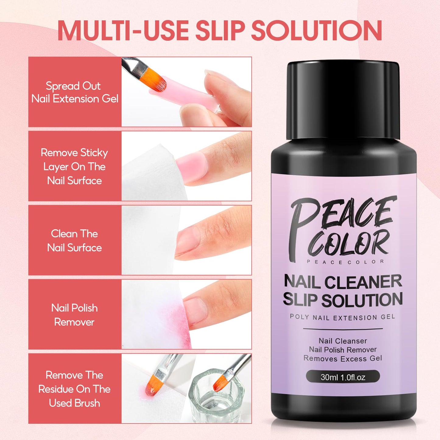 PEACECOLOR Poly Nail Gel Kit — 15 Colors, Mini Lamp, All-in-One DIY Salon Kit