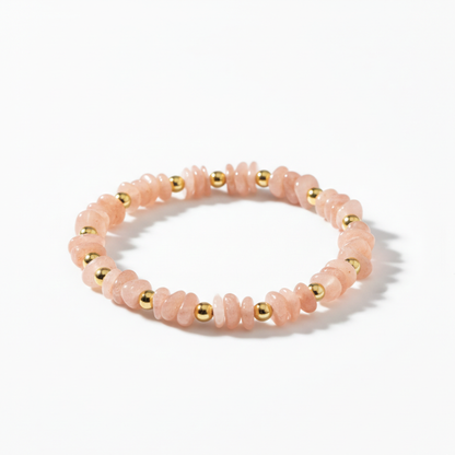Peach Moonstone Bracelet and Earring Set
