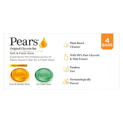 Pears Soft and Fresh Bathing Bar 125g | Buy 3 Get 1 Free