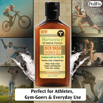 Pedifix Nurturesce Jock Wash Shower Gel with Tea Tree Oil – 6 oz