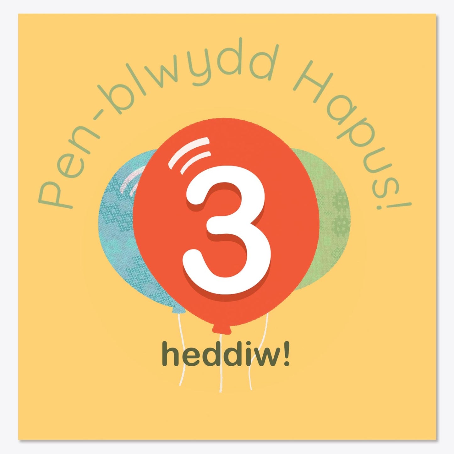 Card - Happy Birthday - Penblwydd Hapus - Kids - Choose your age