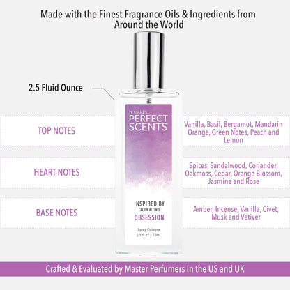 Perfect Scents Obsession – Women’s Eau de Toilette | Vegan, Paraben-Free, Cruelty-Free 2.5 fl oz