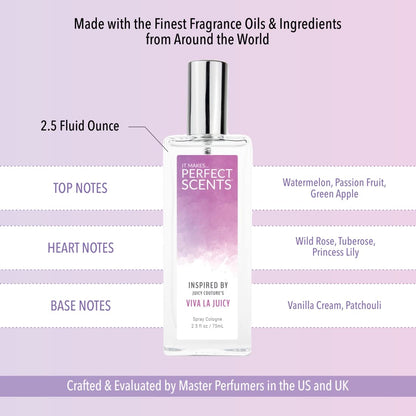 Perfect Scents Viva La Juicy Inspired EDT for Women – Vegan, Paraben Free, Cruelty Free, 2.5 fl oz