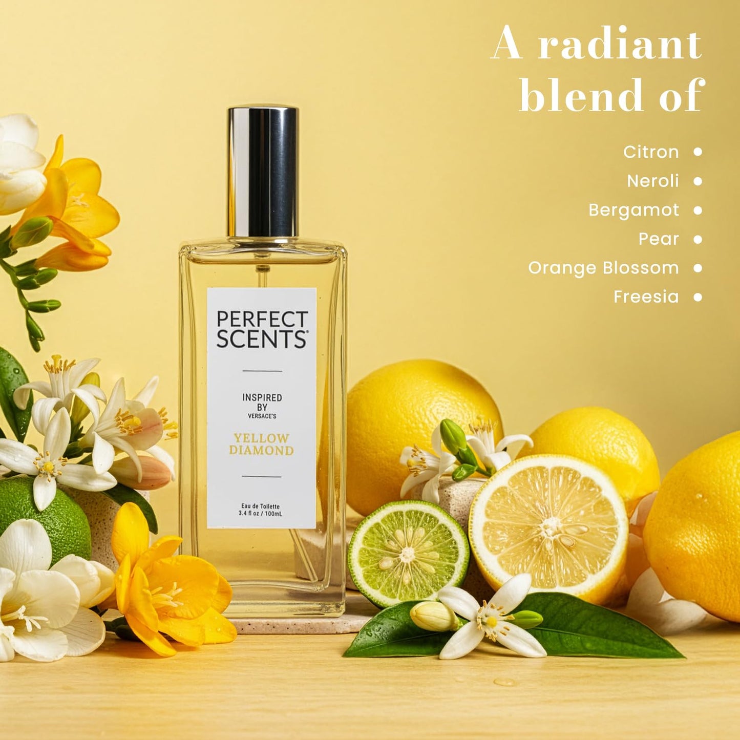 Perfect Scents Fragrances – Inspired by Versace Yellow Diamond – Women’s EDT, 3.4 oz, Vegan & Cruelty-Free