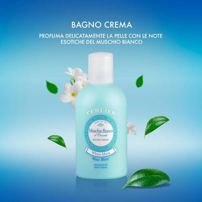 Perlier White Musk Bath Cream - Calming Aromatherapy Bubble Bath for All Skin Types | 16.9 fl oz