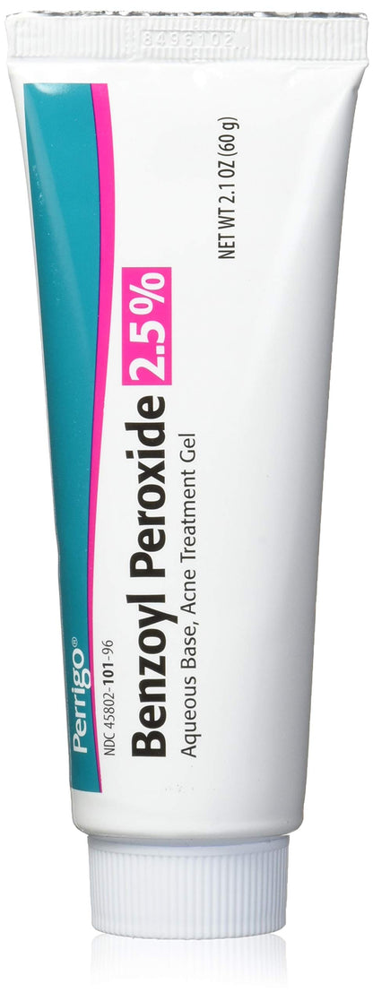 Perrigo 2.5% Benzoyl Peroxide Acne Treatment Gel – 60g Tube