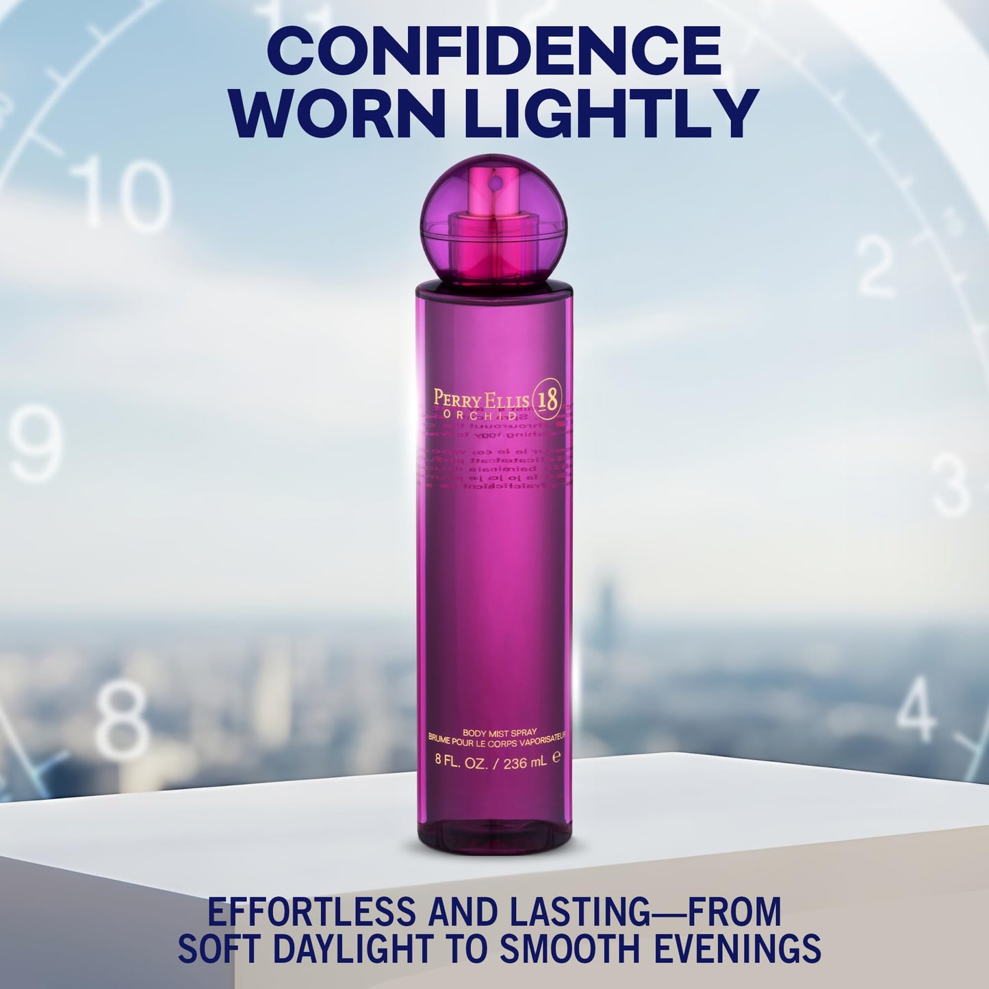 Perry Ellis 18 Orchid Body Spray for Women – Floral Vanilla Mist, Long-Lasting Scent, 8 oz