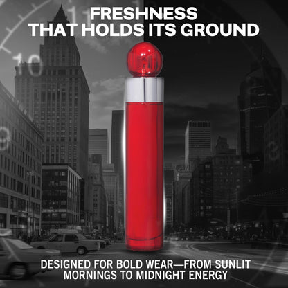Perry Ellis 360° Red Eau de Toilette for Men | Bold Citrus, Spice & Patchouli | 3.4 oz