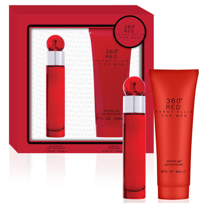 Perry Ellis 360° Red for Men – 2-Piece Gift Set (EDT 1.7 oz + Shower Gel 6.7 oz)