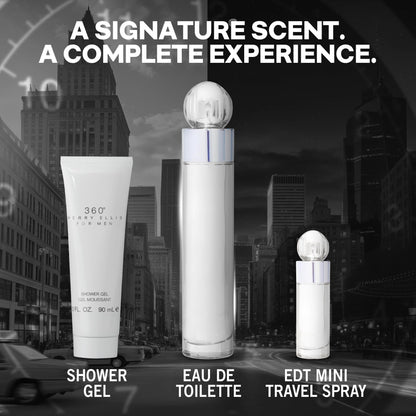 Perry Ellis 360° White for Men – 3-Piece Gift Set | Fresh, Modern Fragrance