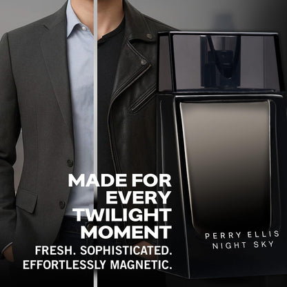 Perry Ellis Night Sky 4-Piece Gift Set – EDT, Balm, Shower Gel for Men