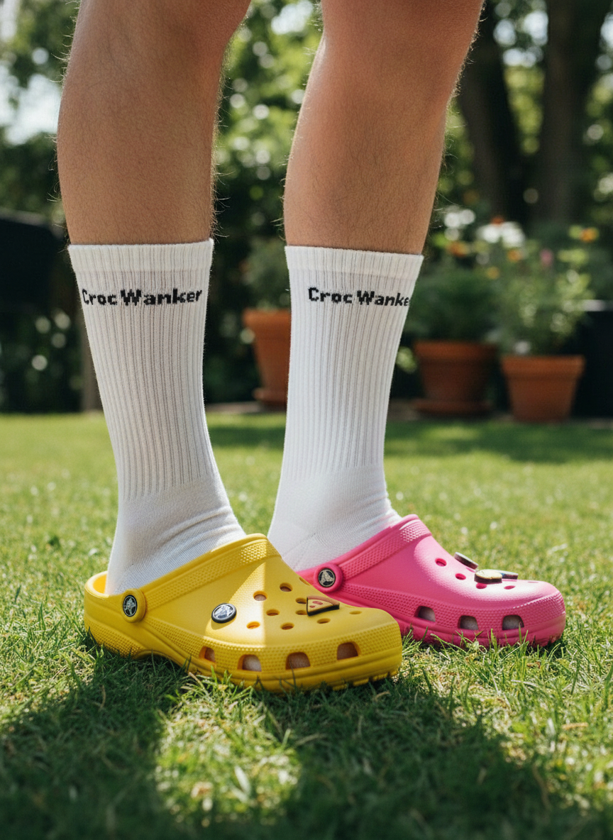 Croc Wanker - Funny Socks