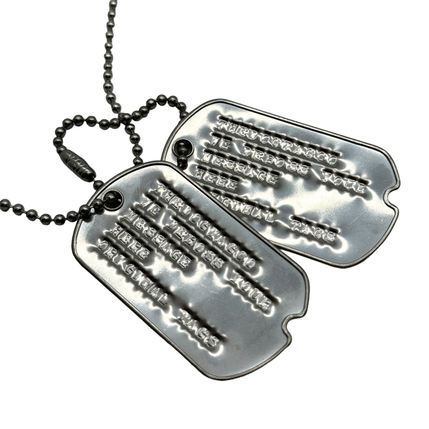 PERSONALISED DEBOSSED Dog Tag Set Original U.S. SPEC WW2 PRE-1965 ARMY