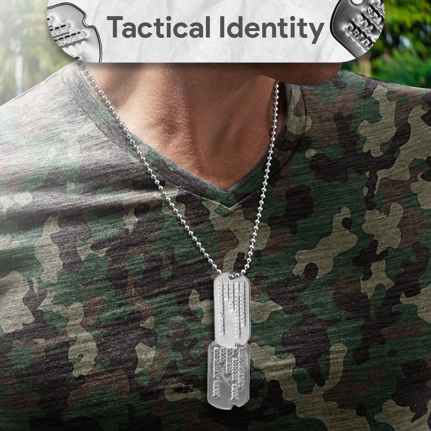 PERSONALISED DEBOSSED Dog Tag Set Original U.S. SPEC WW2 PRE-1965 ARMY