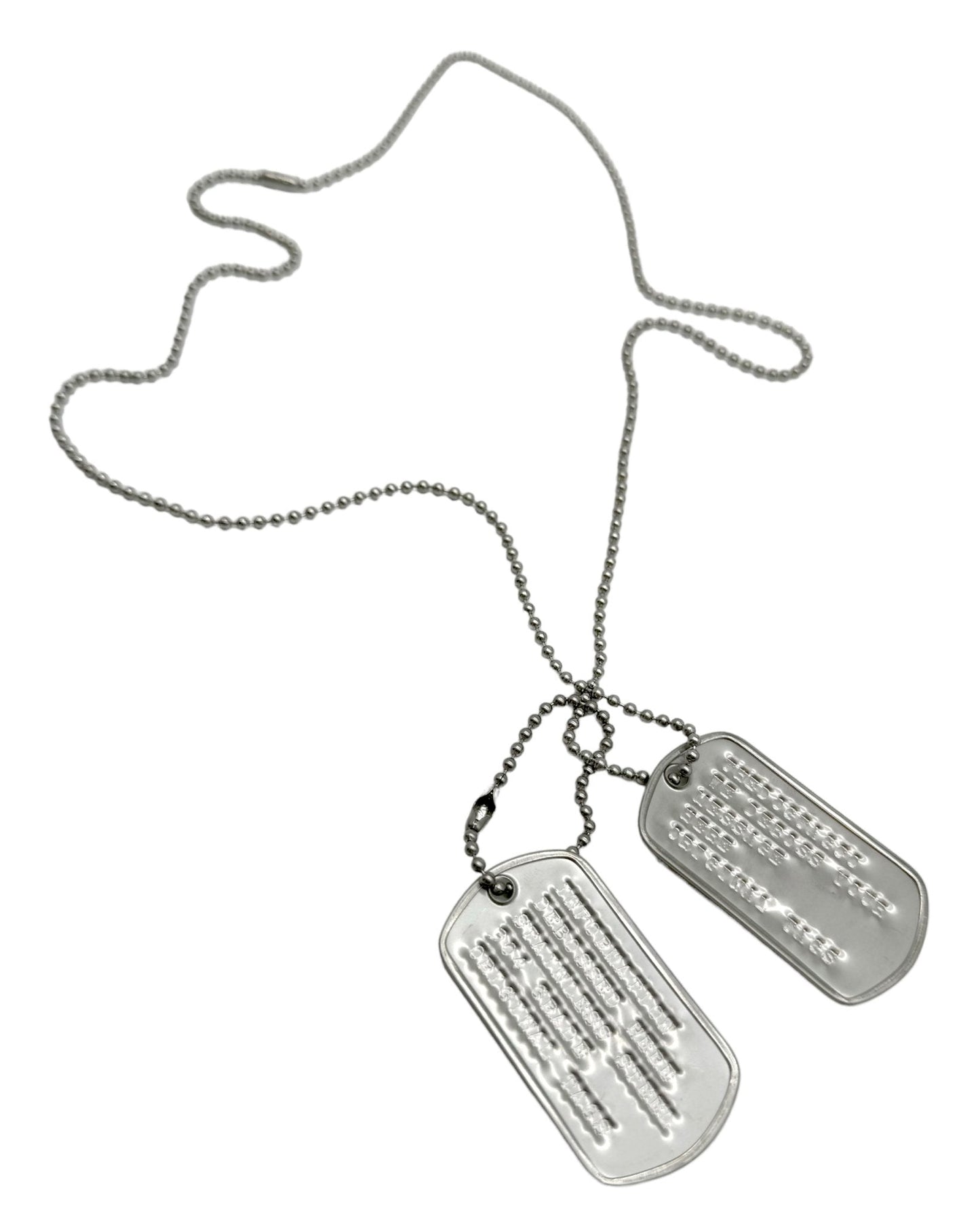 PERSONALISED DEBOSSED US-Spec Military Dog Tags Set & Chains 304-Grade STAINLESS