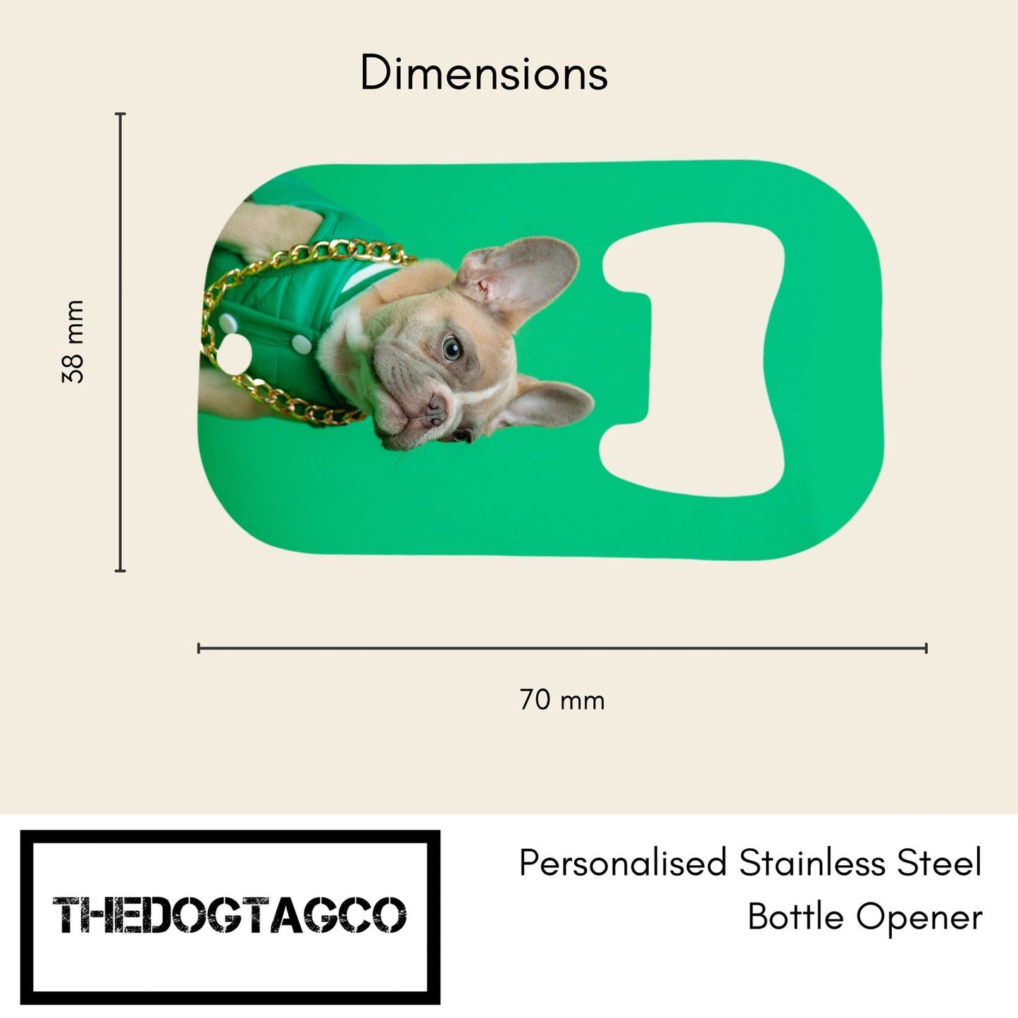 Personalised Photo Message Text Stainless Steel Bottle Opener Double Sided