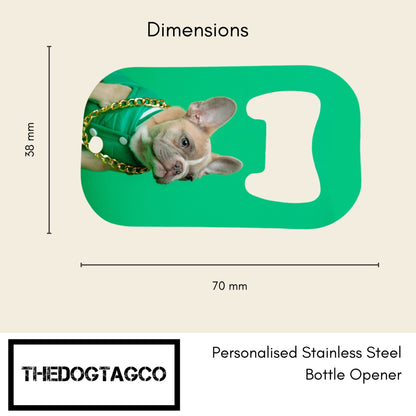 Personalised Photo Message Text Stainless Steel Bottle Opener Double Sided