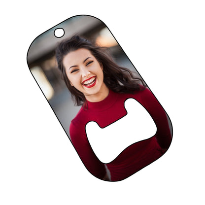 Personalised Photo Message Text Stainless Steel Bottle Opener Double Sided