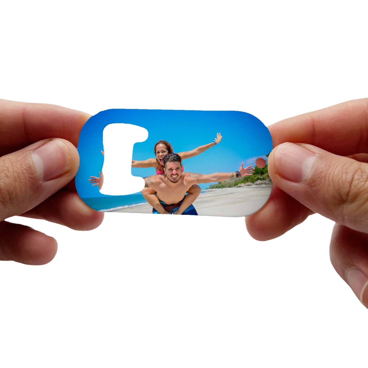 Personalised Photo Message Text Stainless Steel Bottle Opener Double Sided