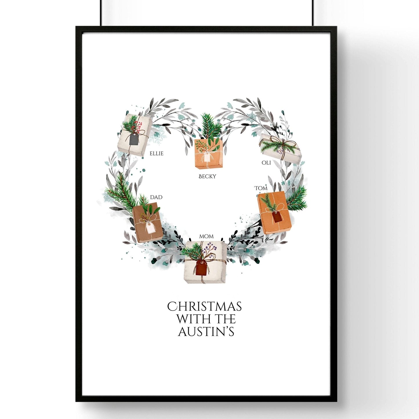 Personalized gift for family wall art