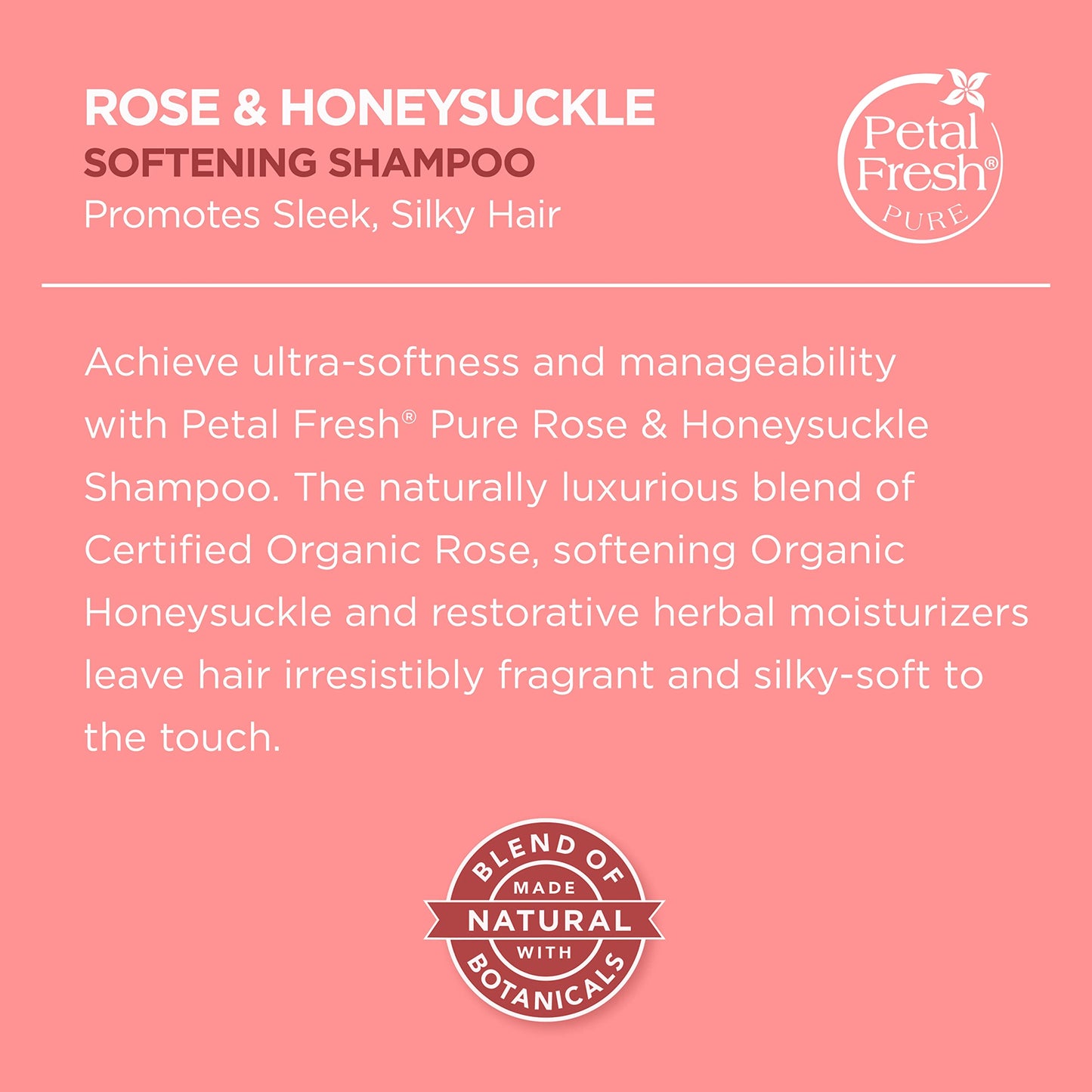 Petal Fresh Pure Softening Rose & Honeysuckle Shampoo – 355ml