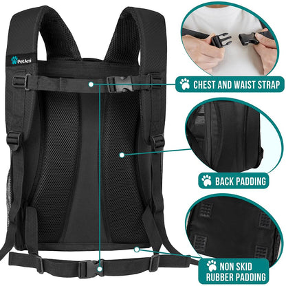 PetAmi Dog Backpack Carrier – Ventilated, Airline-Approved Pet Carrier for Cats & Dogs Up to 18 lbs