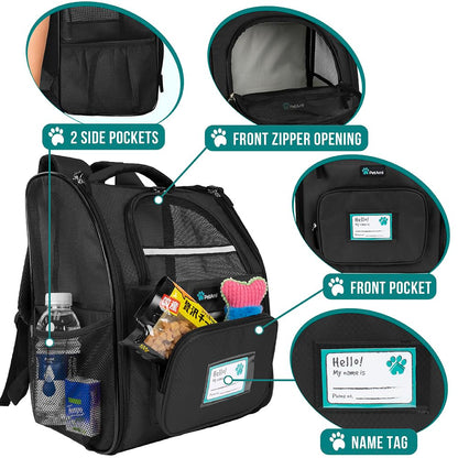 PetAmi Dog Backpack Carrier – Ventilated, Airline-Approved Pet Carrier for Cats & Dogs Up to 18 lbs