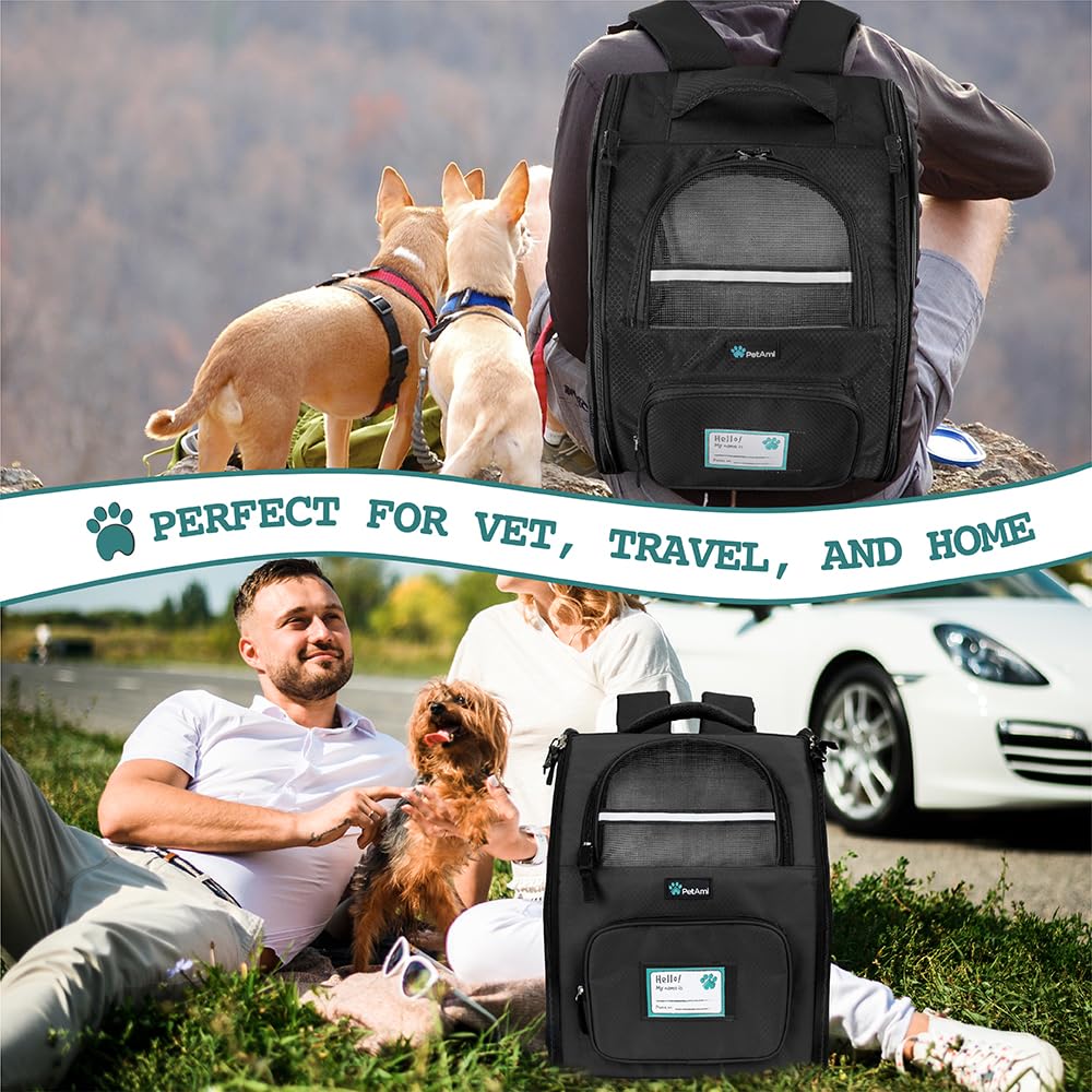 PetAmi Dog Backpack Carrier – Ventilated, Airline-Approved Pet Carrier for Cats & Dogs Up to 18 lbs