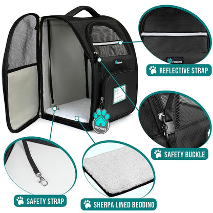 PetAmi Dog Backpack Carrier – Ventilated, Airline-Approved Pet Carrier for Cats & Dogs Up to 18 lbs