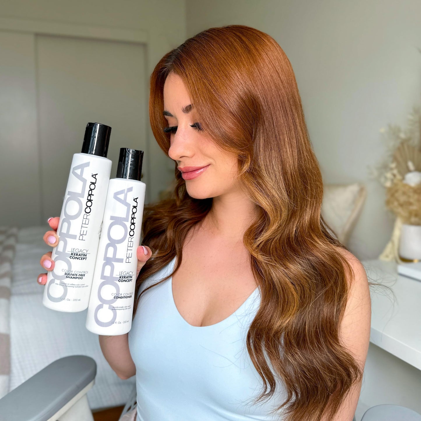 Peter Coppola Color Control Sulfate Free Shampoo & Conditioner Duo for Color-Treated Hair – Color Safe Keratin, 12 Fl Oz