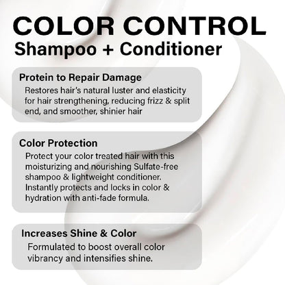 Peter Coppola Color Control Sulfate Free Shampoo & Conditioner Duo for Color-Treated Hair – Color Safe Keratin, 12 Fl Oz
