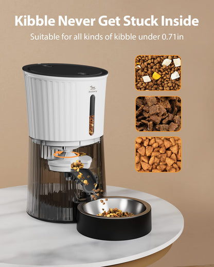 Petory Timed Automatic Cat Feeder – 4L, 6 Meals, Dual Power, 10S Voice Recorder
